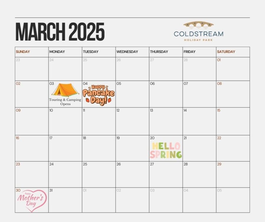 Take A Peak At The First Half Of 2025 - Coldstream Holiday Park